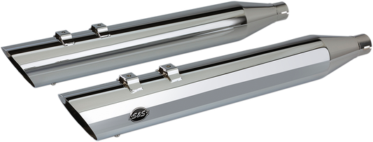 S & S Cycle 4" Touring Slip-On Mufflers Chrome 550-0695