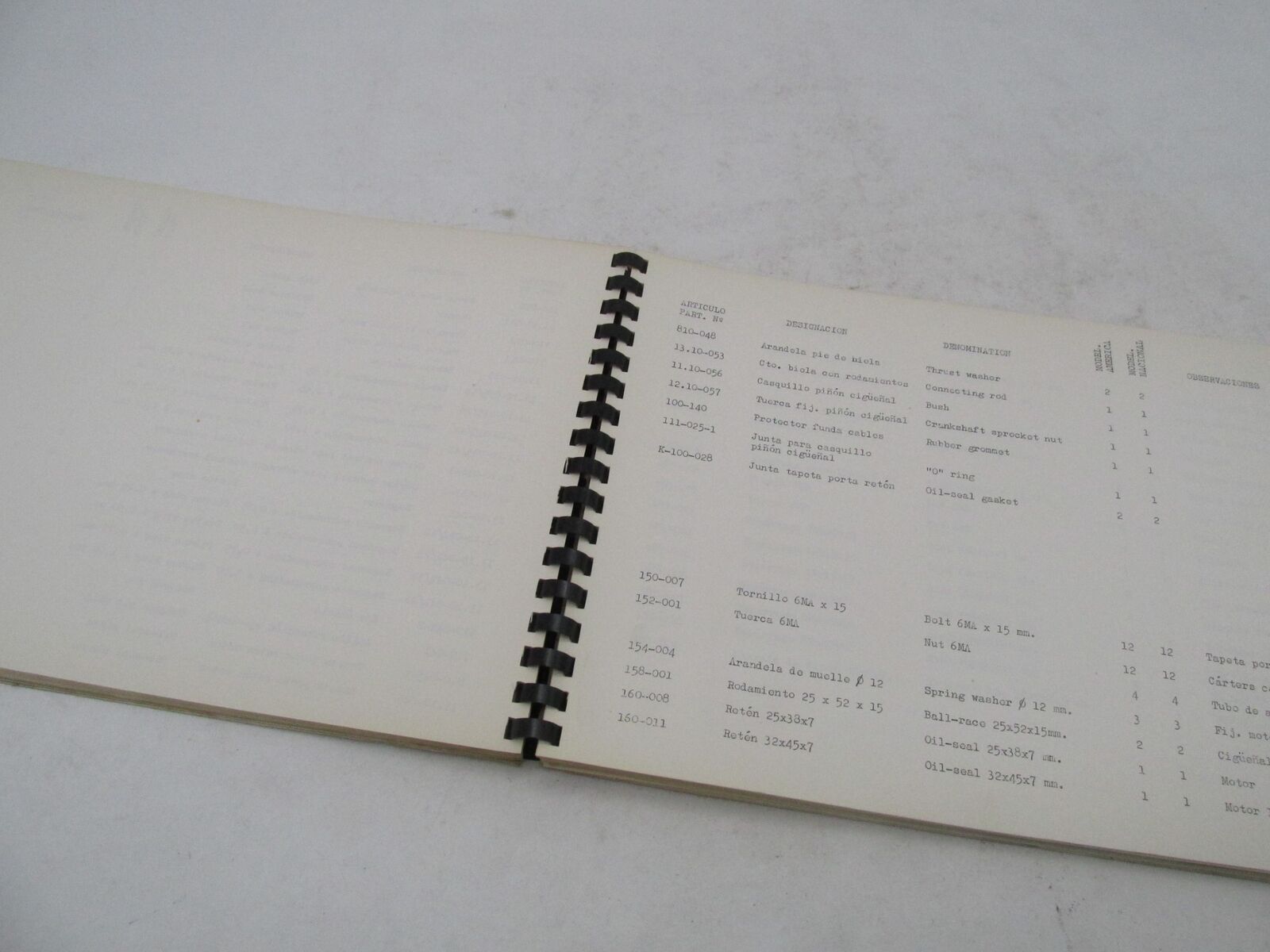 Bultaco Factory Campera 4 Speed Motorcycle Catalog Parts List Book