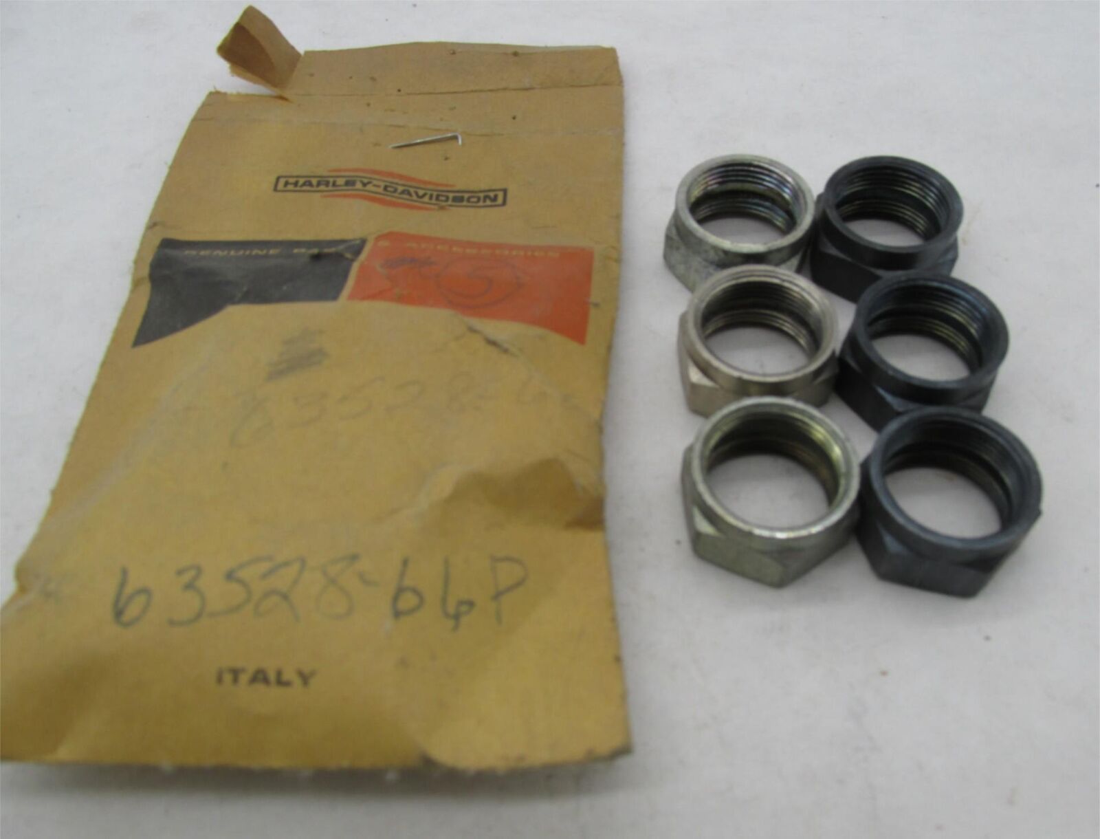 Lot of 6 Harley-Davidson Genuine NOS Aermacchi Petcock Fuel Valve Nuts 63528-66P