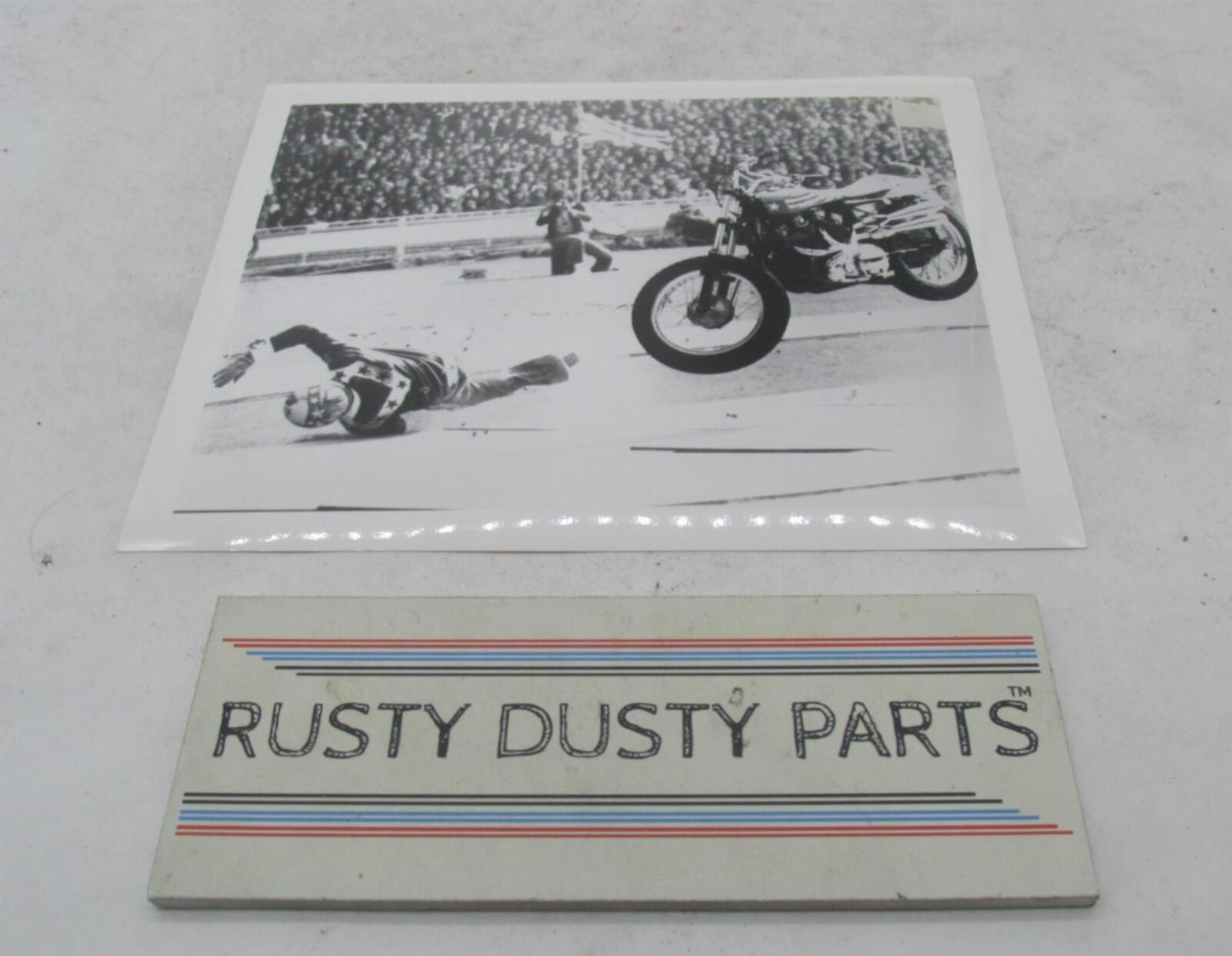 Evel Knievel Jump Crash Photo Reprint 8X10" Black & White B&W Harley Davidson