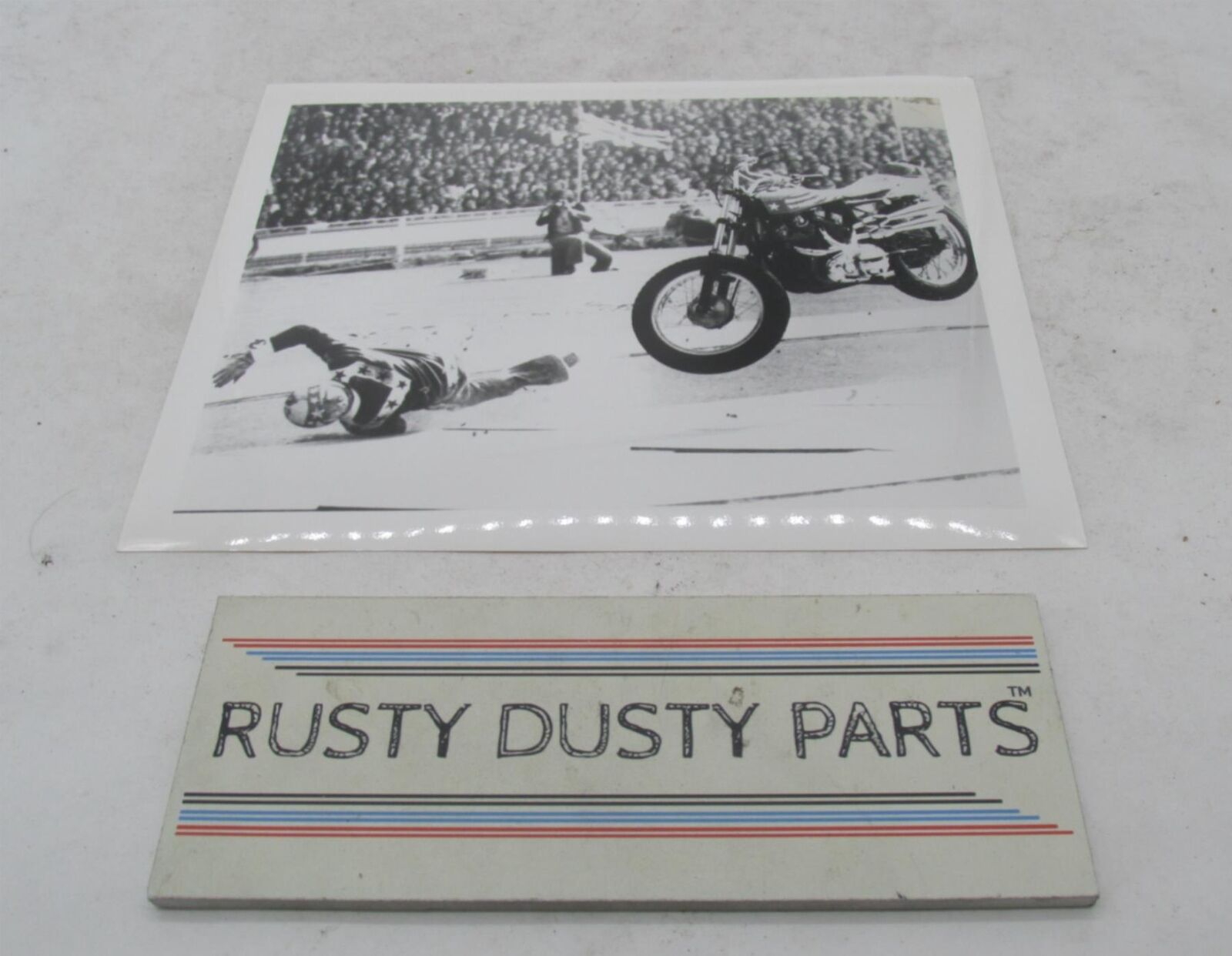 Evel Knievel Jump Crash Photo Reprint 8X10" Black & White B&W Harley Davidson
