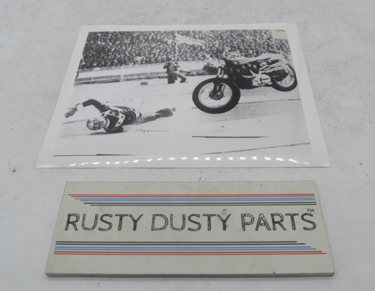 Evel Knievel Jump Crash Photo Reprint 8X10" Black & White B&W Harley Davidson