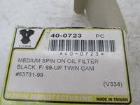 Harley Davidson V-Twin Medium Spin on Oil Filter Black Twin Cam 40-0723 63731-99