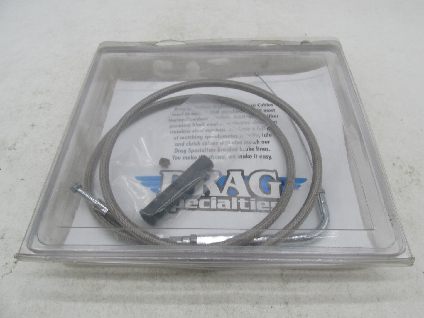 Drag Specialties Harley Stainless Steel Braided Throttle Cable 0650-0299