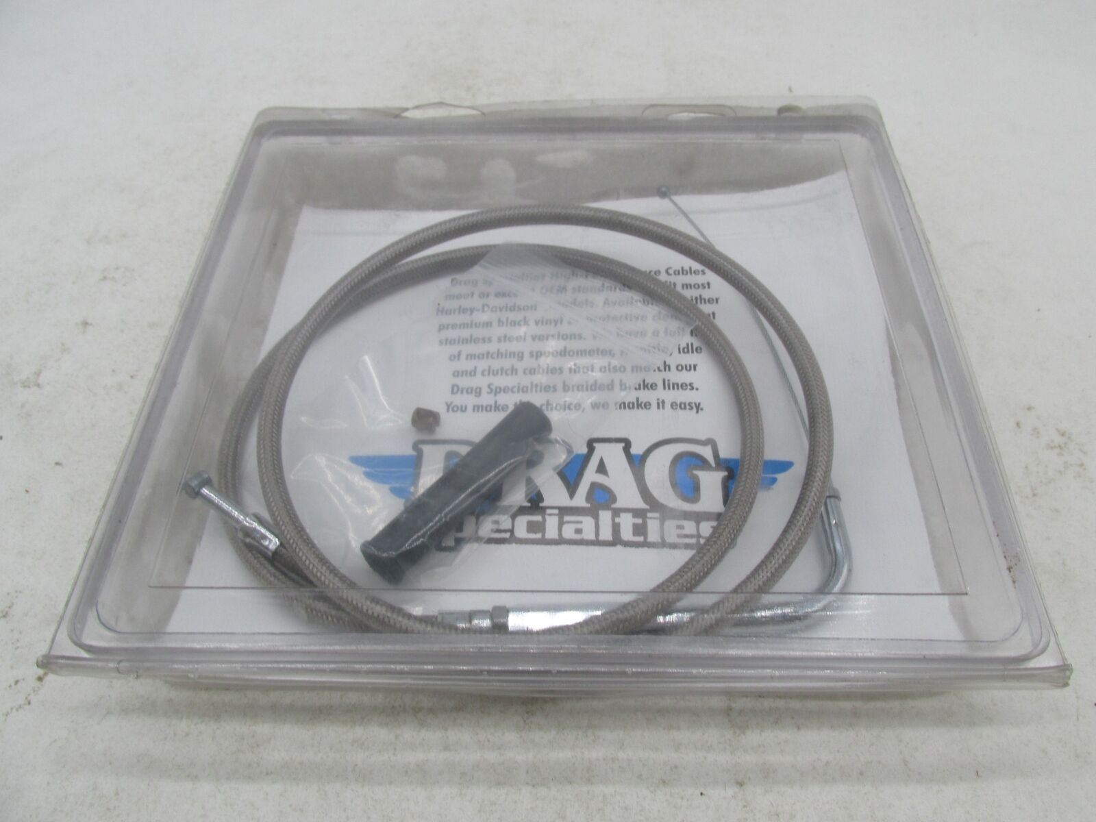 Drag Specialties Harley Stainless Steel Braided Throttle Cable 0650-0299