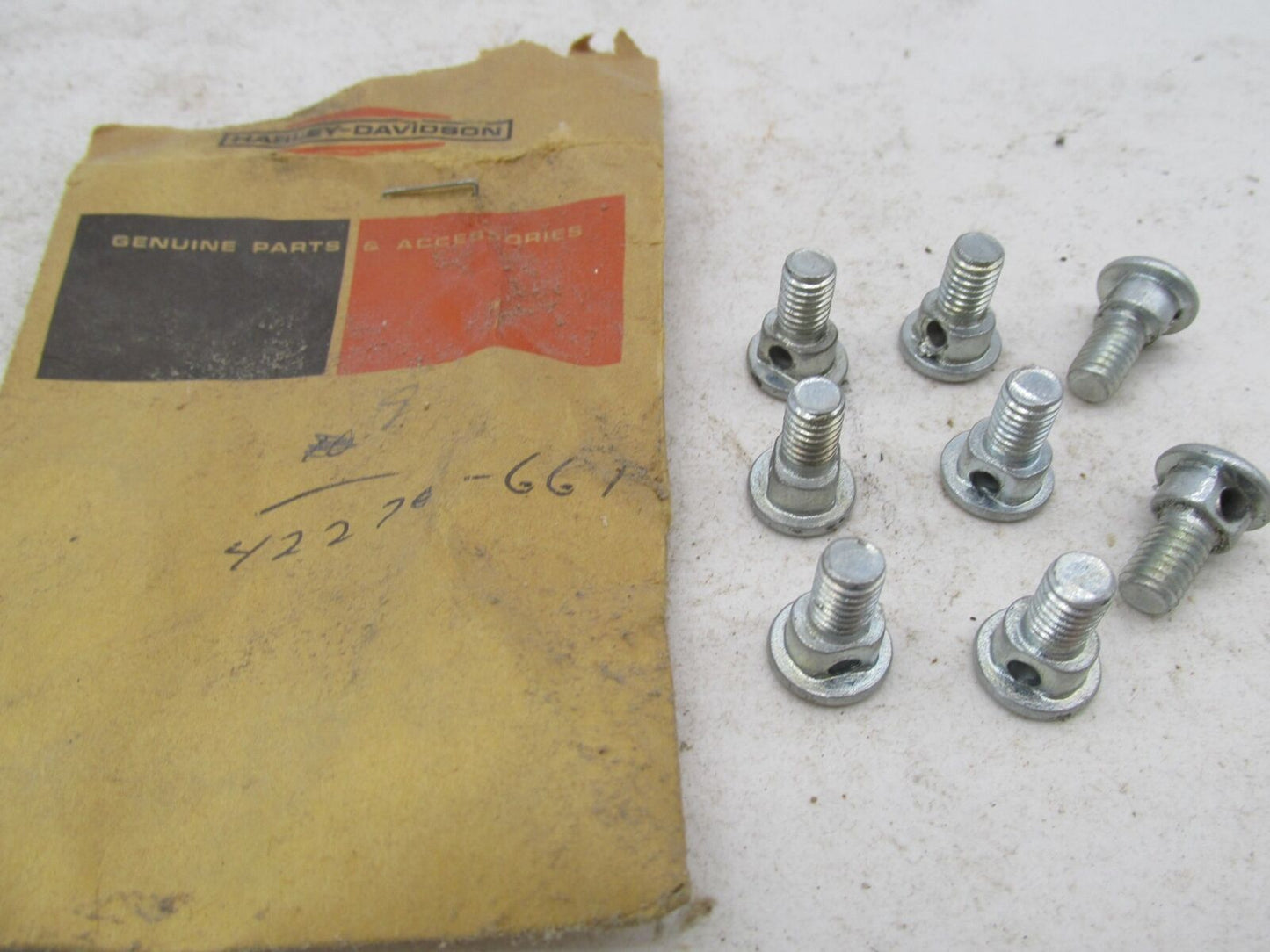 Lot of 8 Harley-Davidson Genuine Aermacchi Brake Cable Clamp Screws 42270-66P