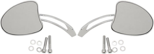 Drag Specialties Tapered Mirrors with Slotted Stems Chrome 0640-1098