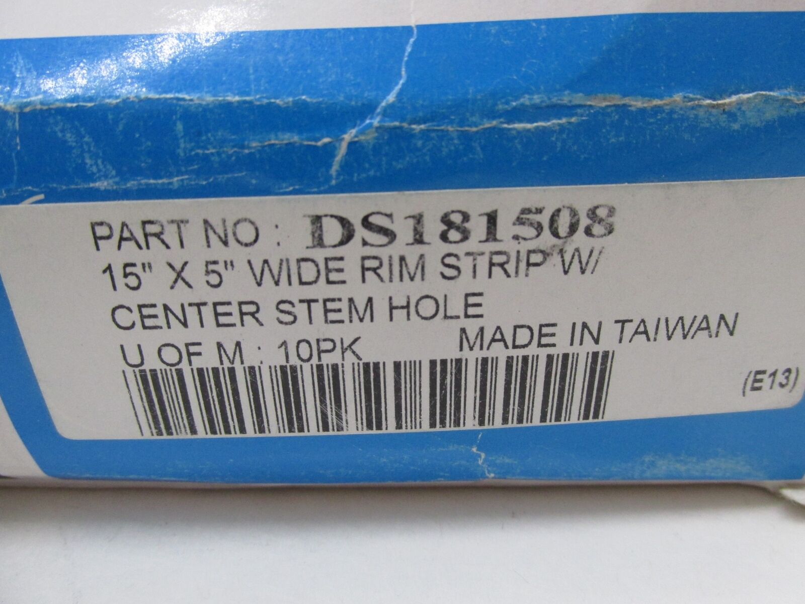 Pack of 10 Harley Drag Specialties 15"x5 Wide Rim Strips w/ Center Stem DS181508