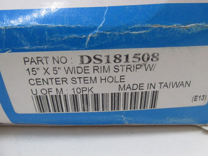 Pack of 10 Harley Drag Specialties 15"x5 Wide Rim Strips w/ Center Stem DS181508