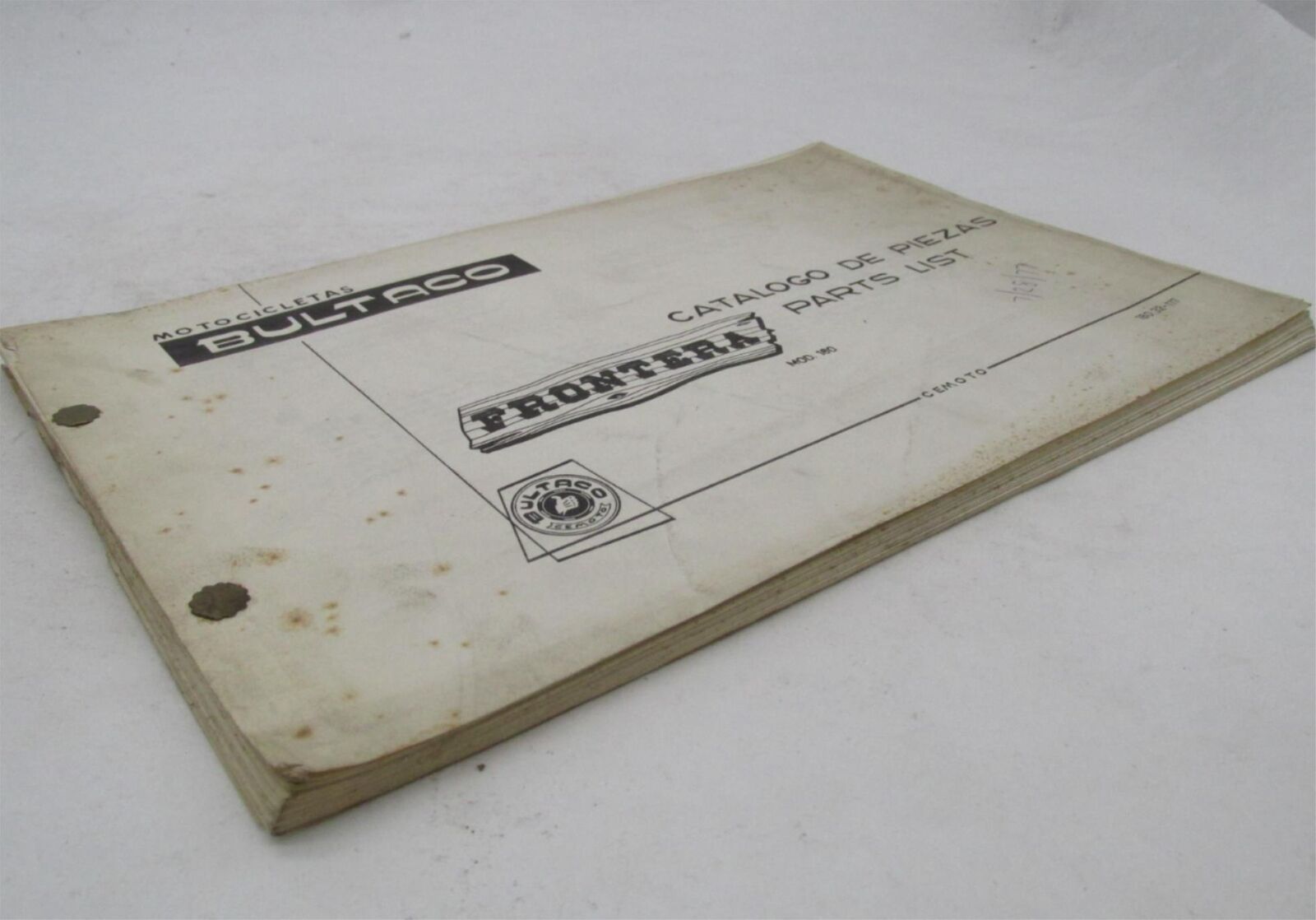 Bultaco Original Factory Frontera 180 Catalog Parts List 180.32-117