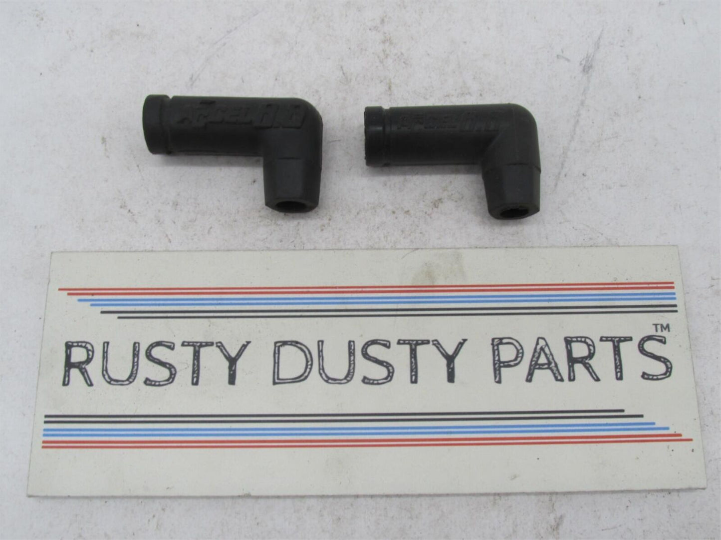 Lot of 2 Harley Motorcycle Accel Black Spark Plug Wire 90 Degree Cover Ends