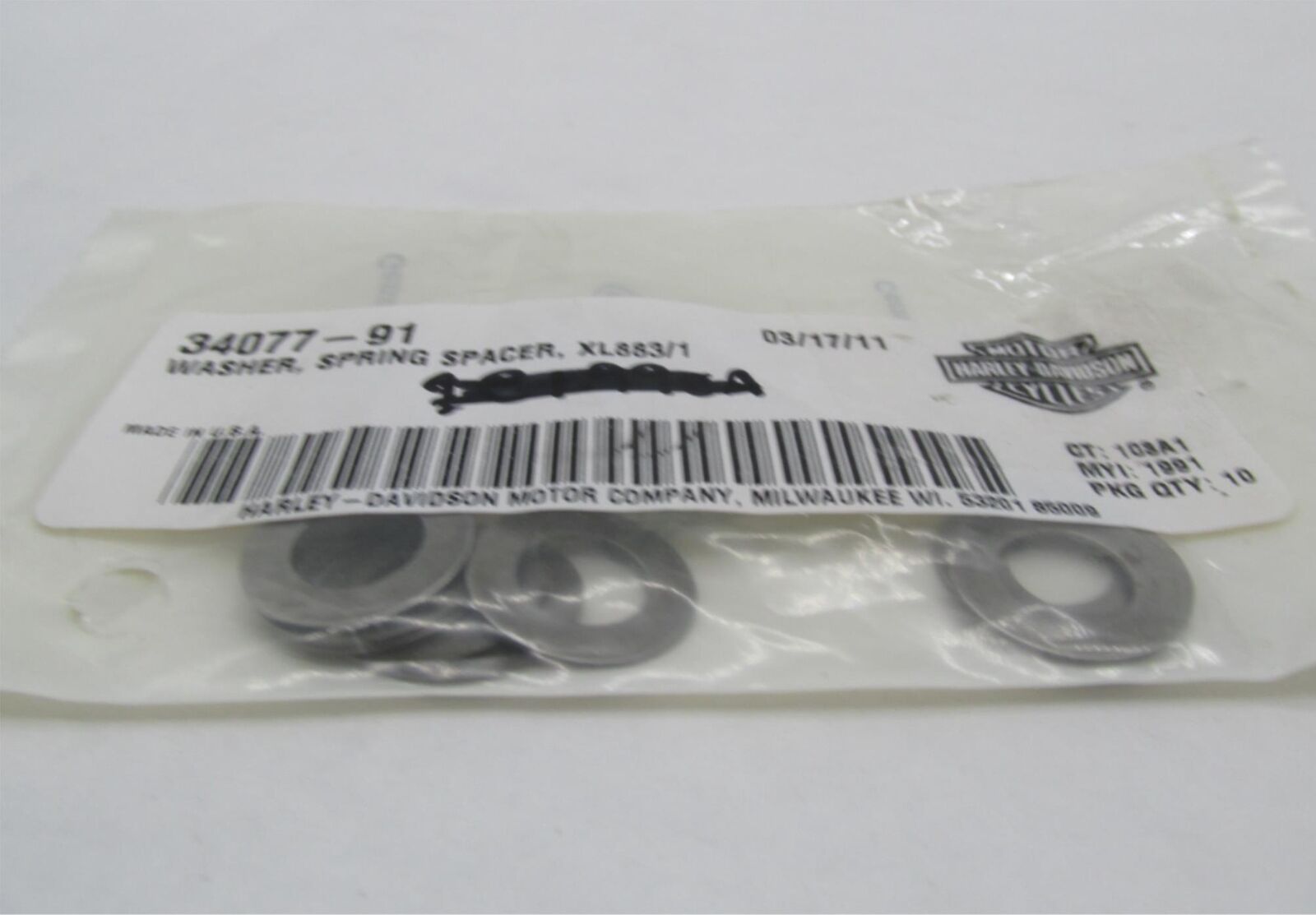 Lot of 9 Harley-Davidson Genuine NOS Spring Spacer Washers 34077-91