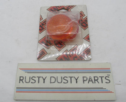 Set of 2 Harley Wyatt Gatling Bullet Turn Signal Amber Honey Comb Lenses 33-3062