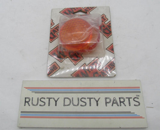 Set of 2 Harley Wyatt Gatling Bullet Turn Signal Amber Honey Comb Lenses 33-3062