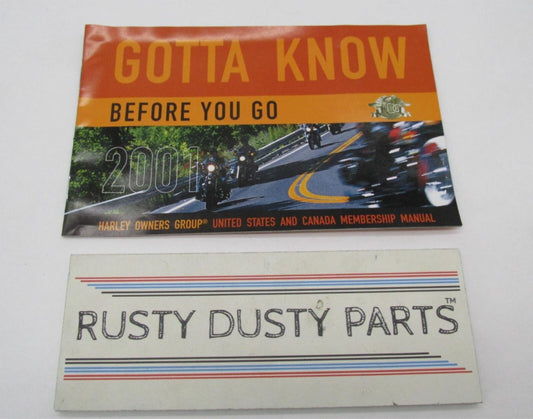 Harley Owners Group 2001 HOG Gotta Know Before You Go Membership Manual