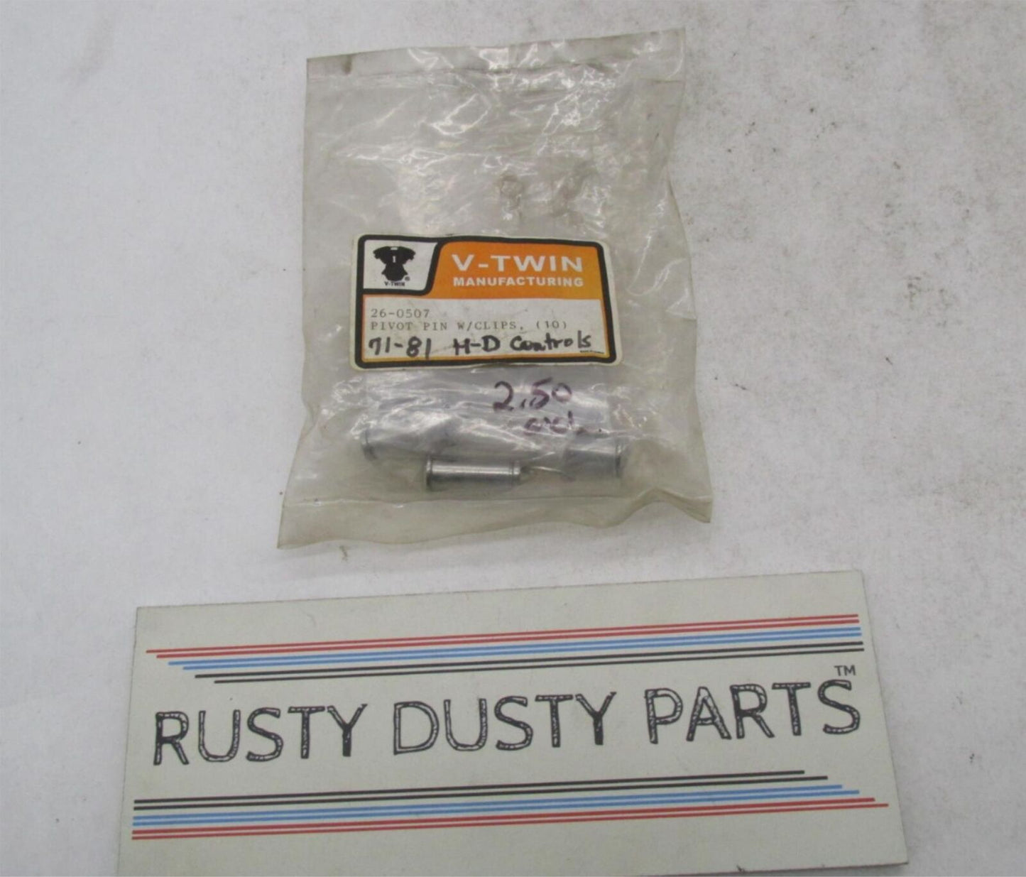 Lot of 7 Harley V-Twin 71-81 Hand Controls Lever Pivot Pin with Clips 26-0507