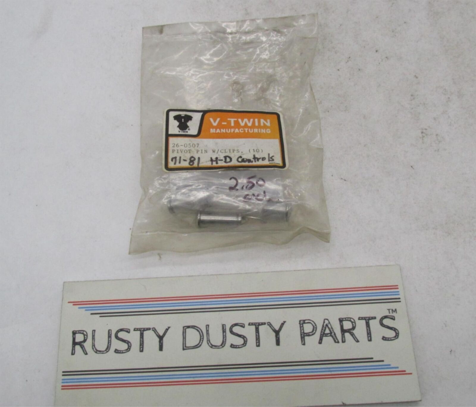 Lot of 7 Harley V-Twin 71-81 Hand Controls Lever Pivot Pin with Clips 26-0507