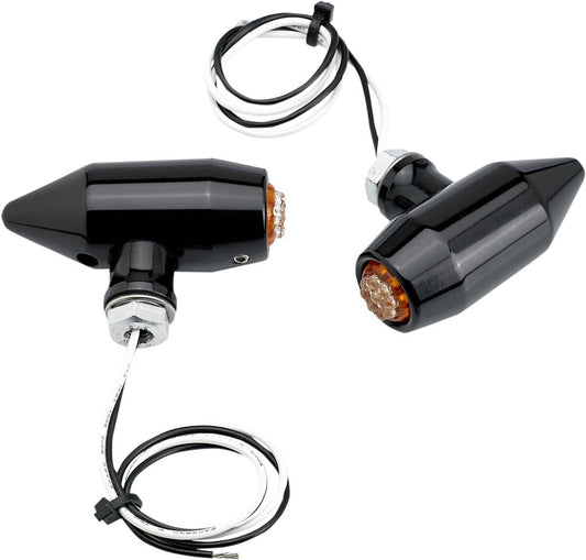 Joker Machine Vega LED Turn Signals/Marker Lights Black - Amber LED 05-56-AB