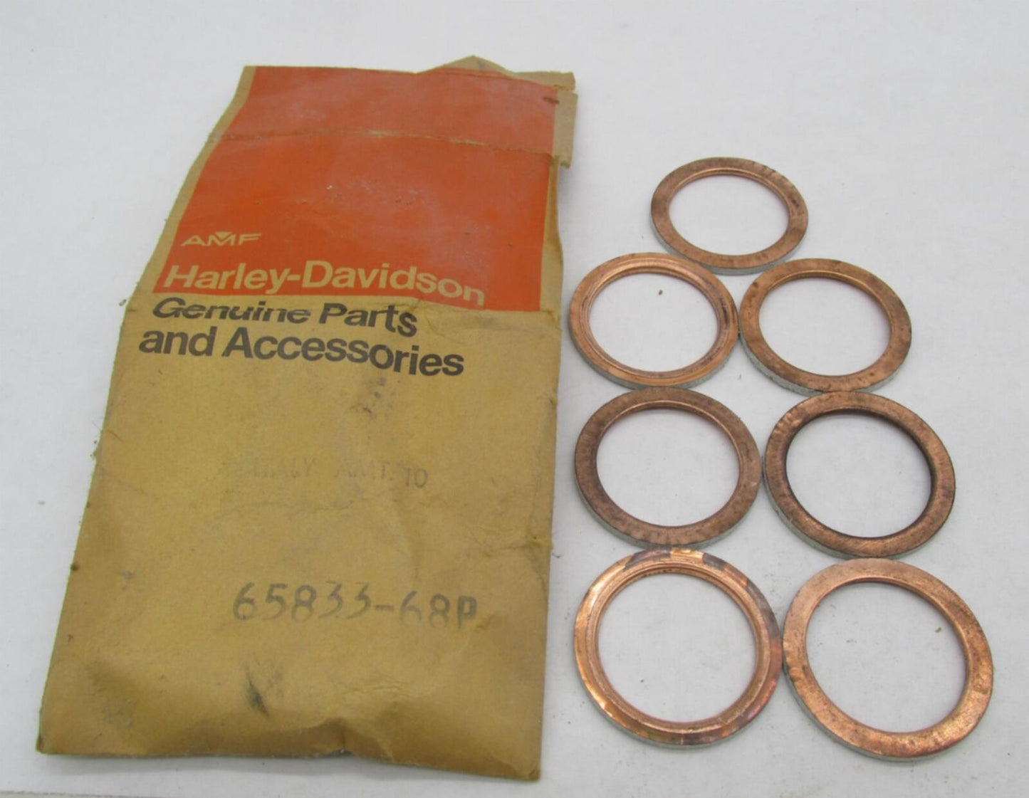 Lot of 7 Harley Davidson Genuine NOS Aermacchi Rapido Exhaust Gaskets 65833-68P