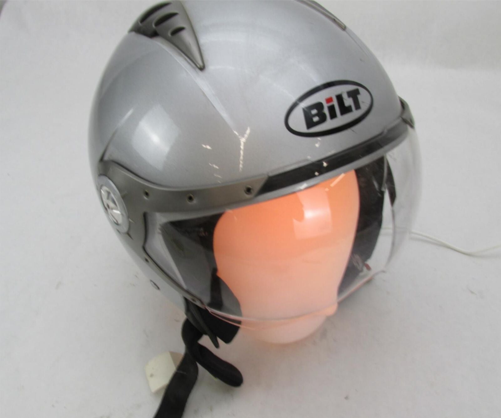 BILT Silver Renegade Half Open Face Motorcycle Helmet Size Medium M ECE/22-05