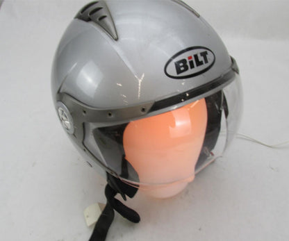 BILT Silver Renegade Half Open Face Motorcycle Helmet Size Medium M ECE/22-05