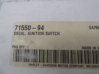 Harley Davidson Genuine NOS Ignition Switch Decal 71550-94