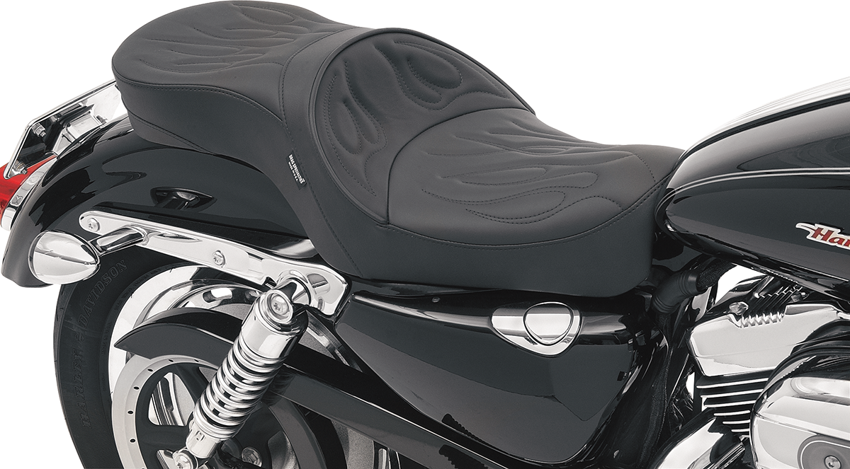 Drag Specialties Low-Profile Touring Seat Flame Stitching 0804-0260