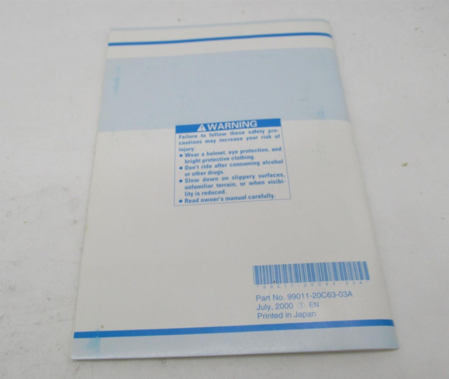 Suzuki Factory GSX750F Owner's Manual Book 99011-20C63-03A