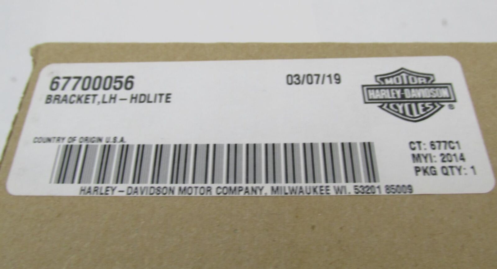 Harley-Davidson Genuine NOS FLHTCUTG LH Headlight Bracket 67700056