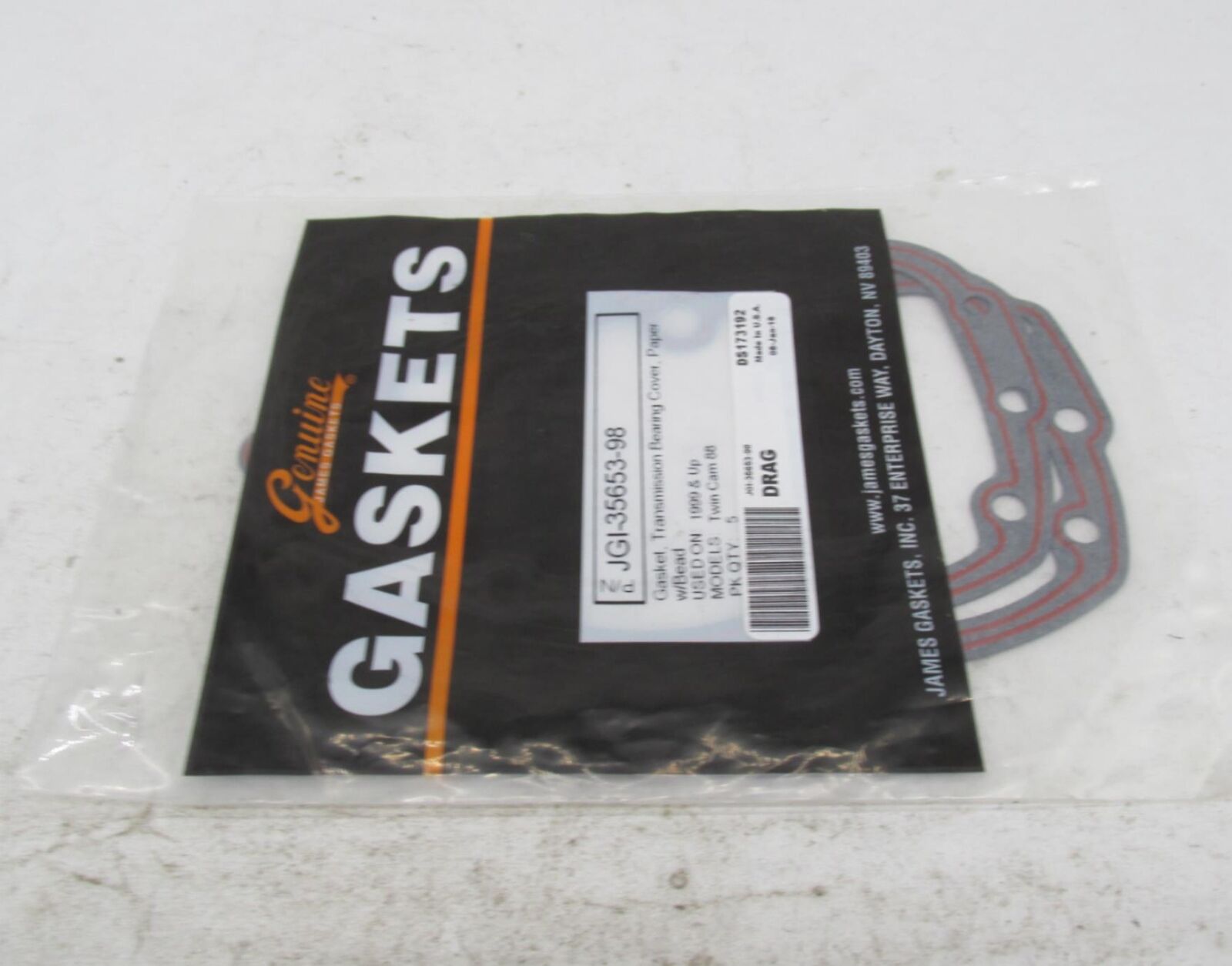 Lot of 2 Harley Davidson James Gaskets Bearing Cover Gaskets JGI-35653-98