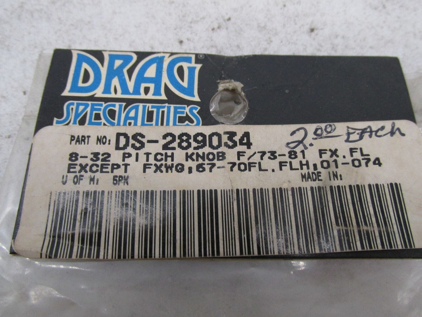 Lot of 5 Harley Davidson Drag Specialties 73-81 FX FL Choke Pitch Knob DS-289034