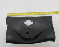 Harley Davidson Genuine Black Leather Winshield Pouch w/ Bar Shield Logo Emblem