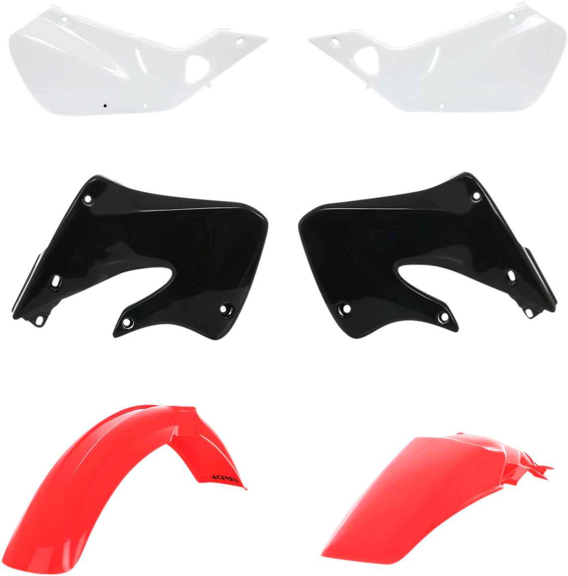 Acerbis Standard Plastic Kits Black OEM 1999-2002 Red White 2040910207
