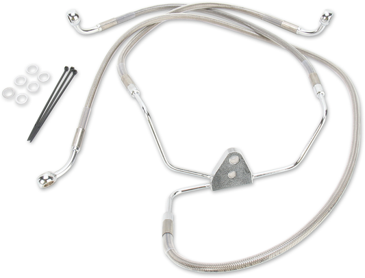 Drag Specialties Extended Stainless Steel Front Brake Line Kit 1741-2633