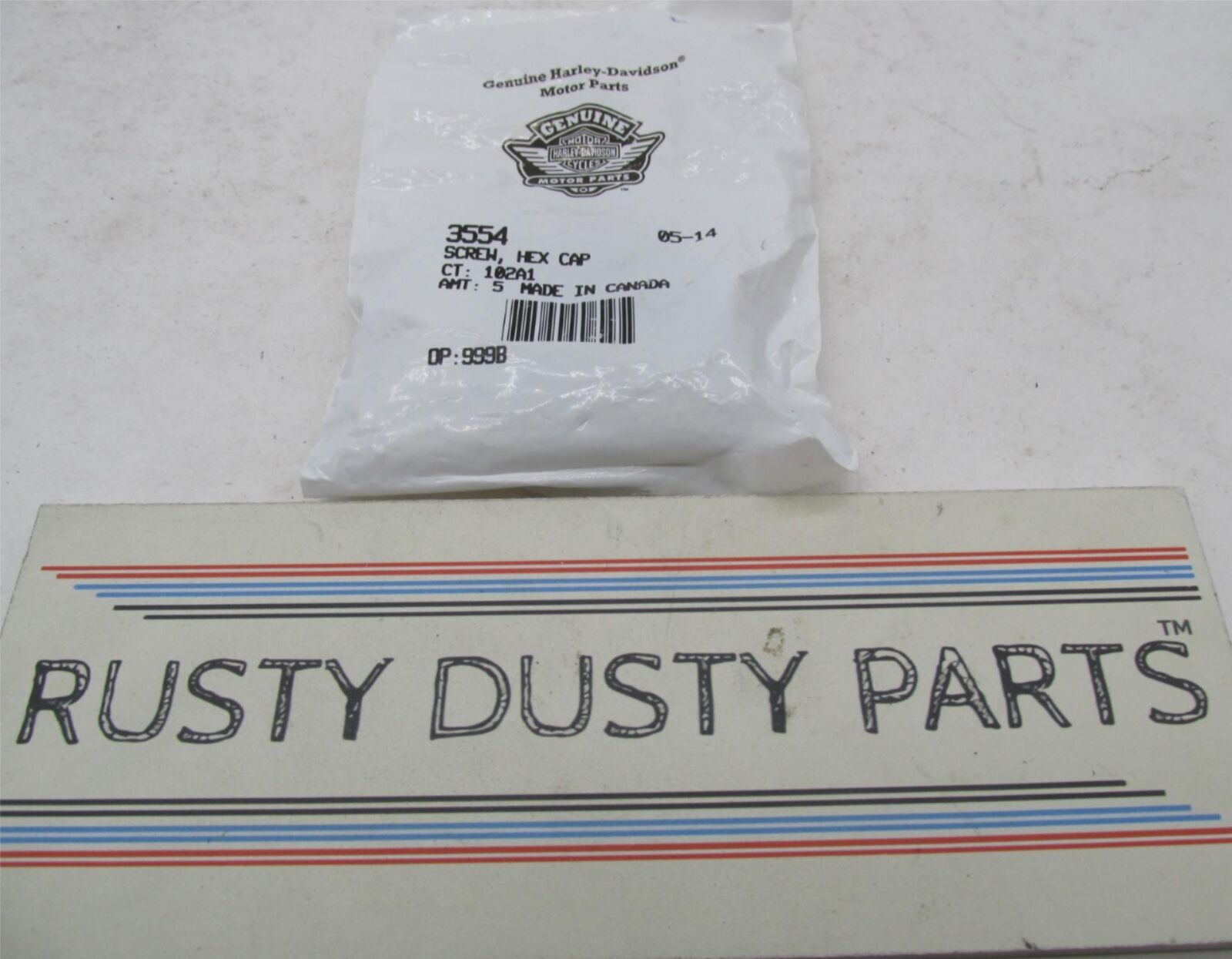 Lot of 4 Harley-Davidson Genuine NOS Hex Head Cap Screws 3554