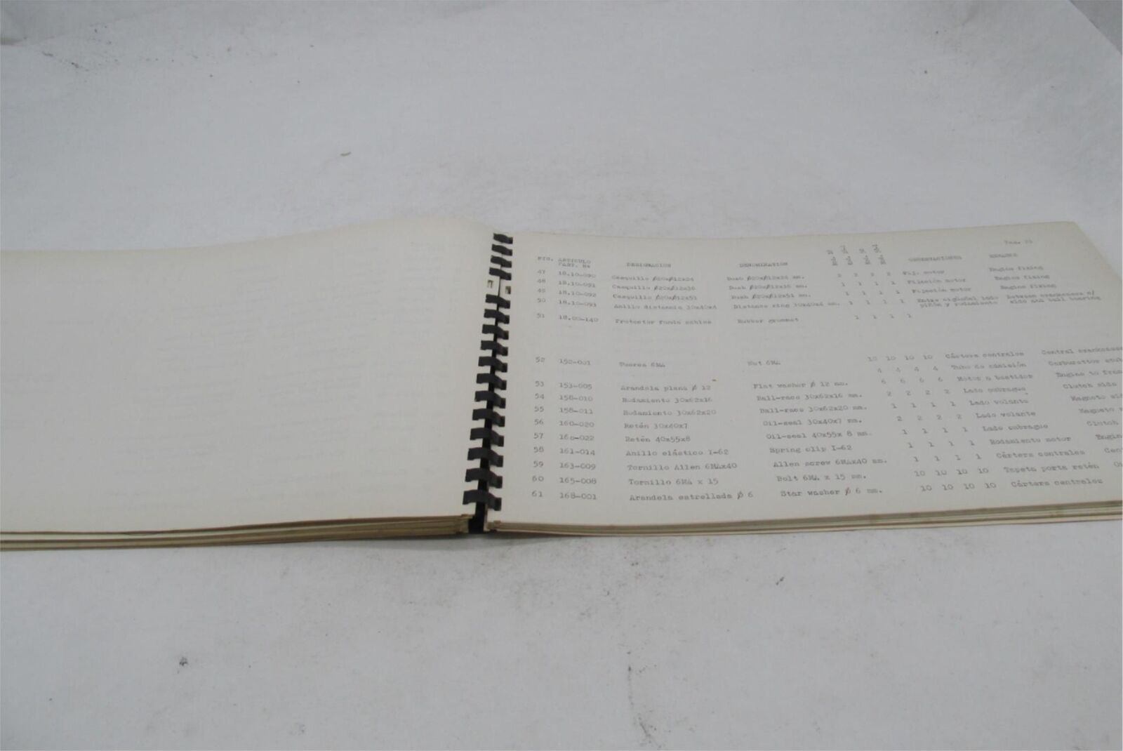 Bultaco Original Factory 1969 El Bandido Motorcycle Catalog Parts List