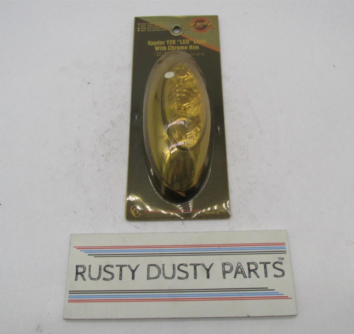 Motorcycle Spyder Amber LED Light with Plastic Cover Rim Clear Lens 78341