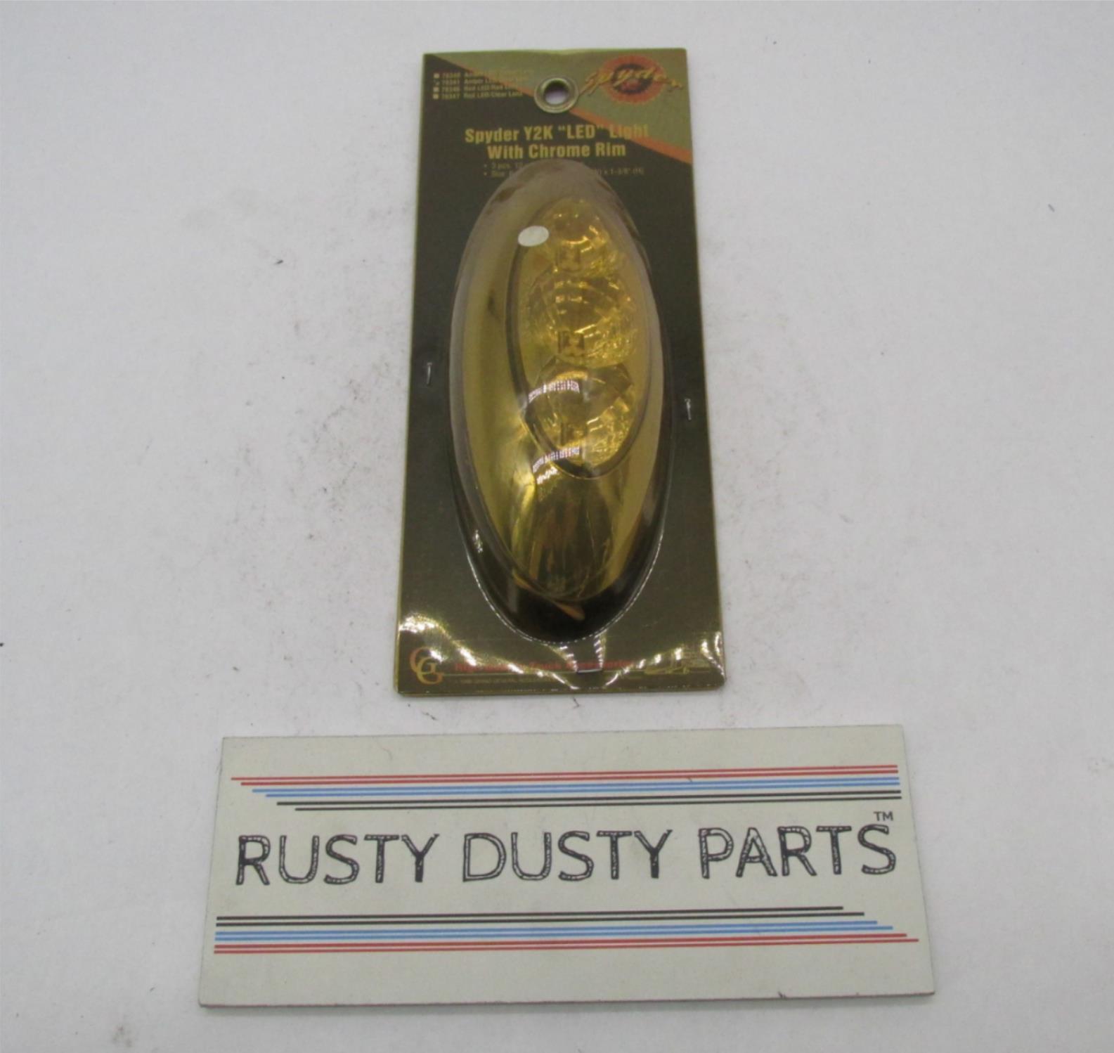 Motorcycle Spyder Amber LED Light with Plastic Cover Rim Clear Lens 78341