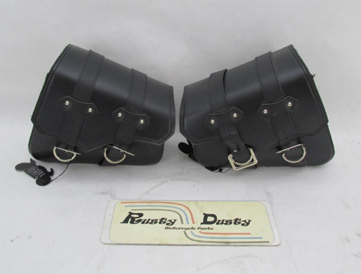 Pair of Synthetic Leather Universal Motorcycle Saddlebags Harley Honda Yamaha