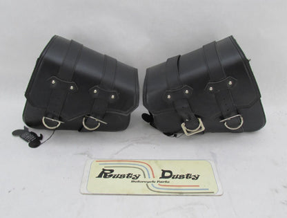 Pair of Synthetic Leather Universal Motorcycle Saddlebags Harley Honda Yamaha