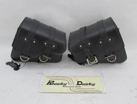 Pair of Synthetic Leather Universal Motorcycle Saddlebags Harley Honda Yamaha