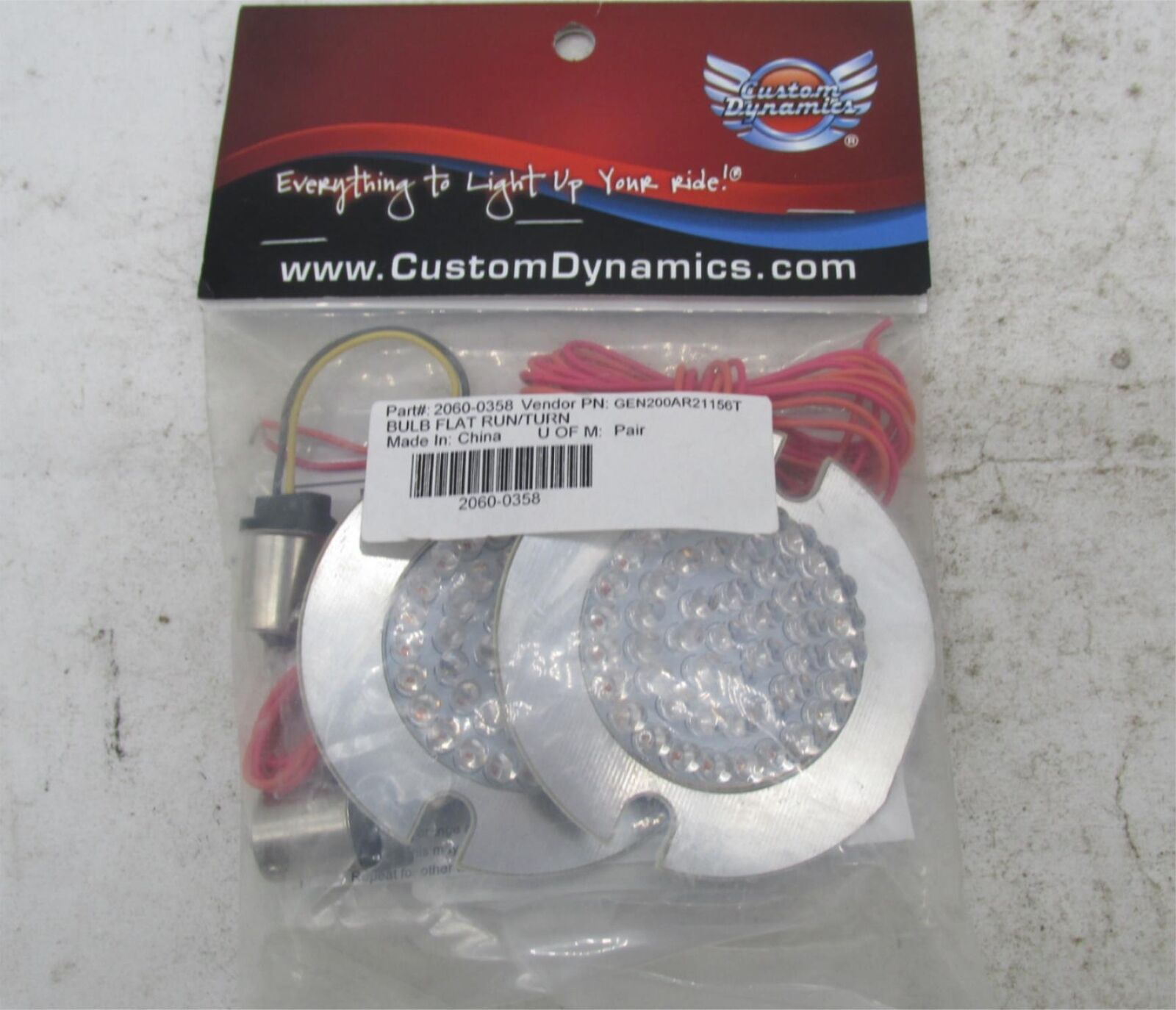 Pair of Harley Davidson Custom Dynamics Bulb Flat Run/Turn 2060-0358