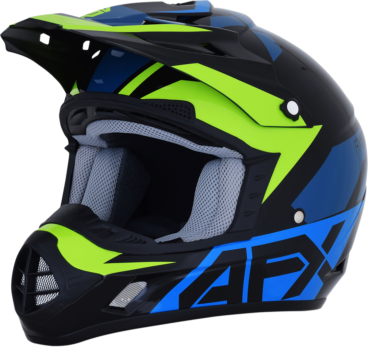 AFX FX17 Aced Helmet Lime Multi Blue 2XL 0110-6503