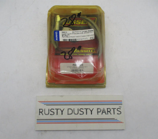 Russell Clear Coated Stainless Steel Braided Brake Line 28" Long R58102S