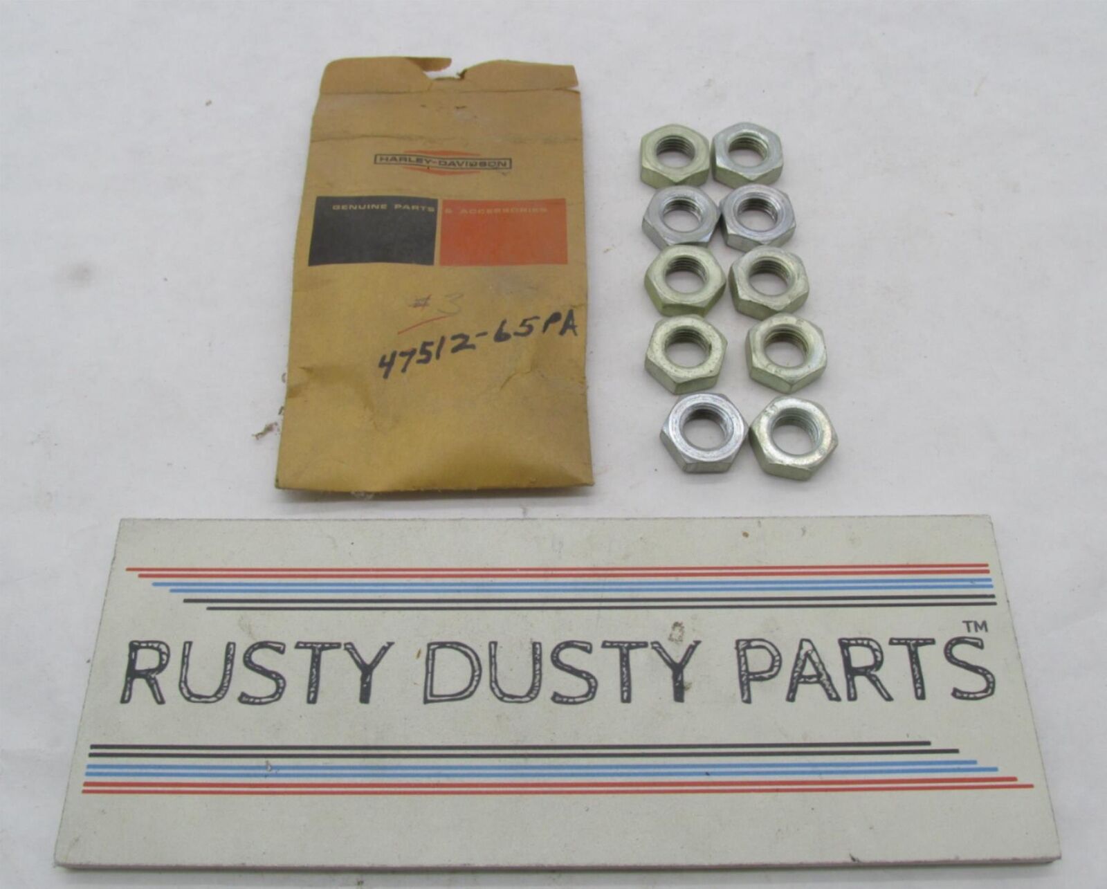 Lot of 10 Harley Davidson Genuine NOS Aermacchi Pivot Nuts 47512-65PA
