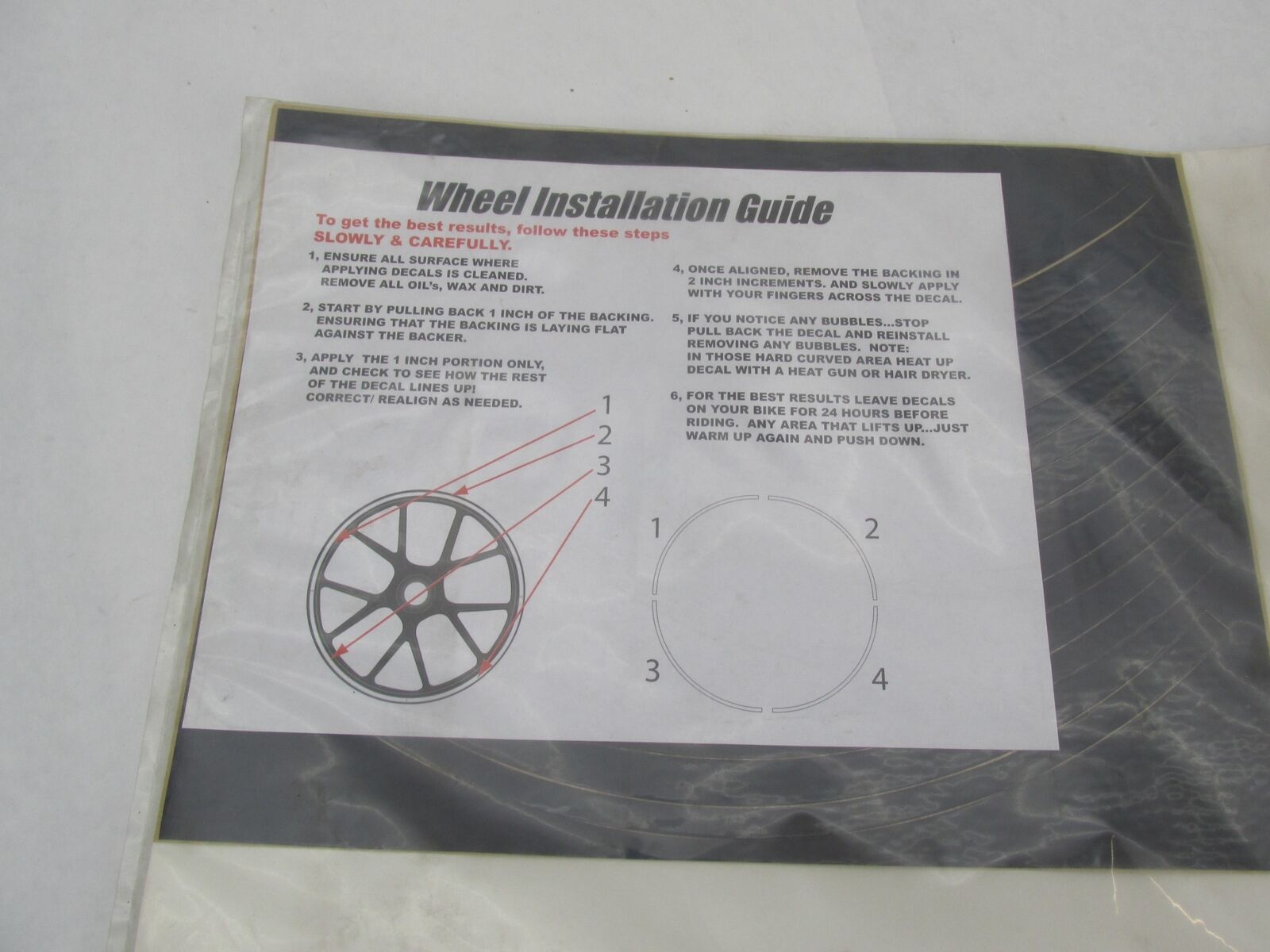 Face Lift Unlimited Sport Bike Black Wheel Decals Striping