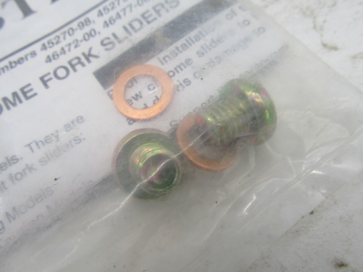 Harley Davidson Genuine NOS Chrome Fork Slider Drain Screws 45270-98