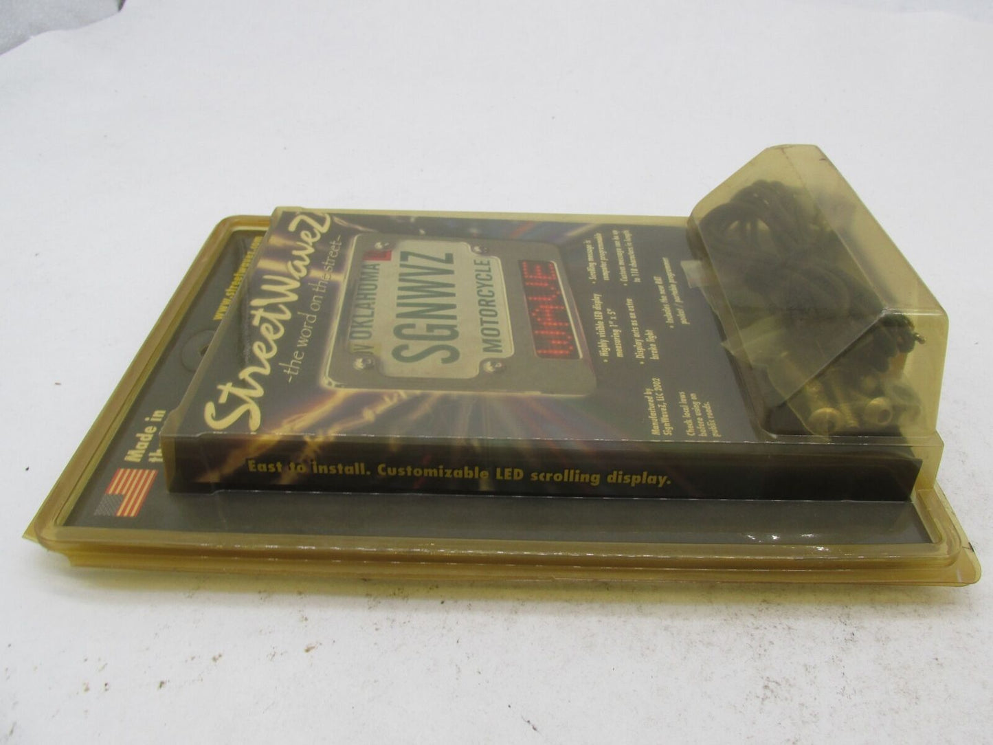 Street Wavez Motorcycle Scrolling LED Light License Frame 2030-0006 SWM-RT-SBK