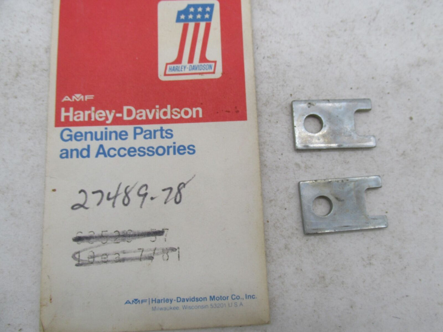 Lot of 2 Harley-Davidson Genuine NOS FL FX Carb Retaining Plates 27489-78