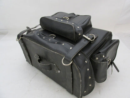 Harley Davidson Black Synthetic Leather Studded Sissy Bar Backrest Touring Bag